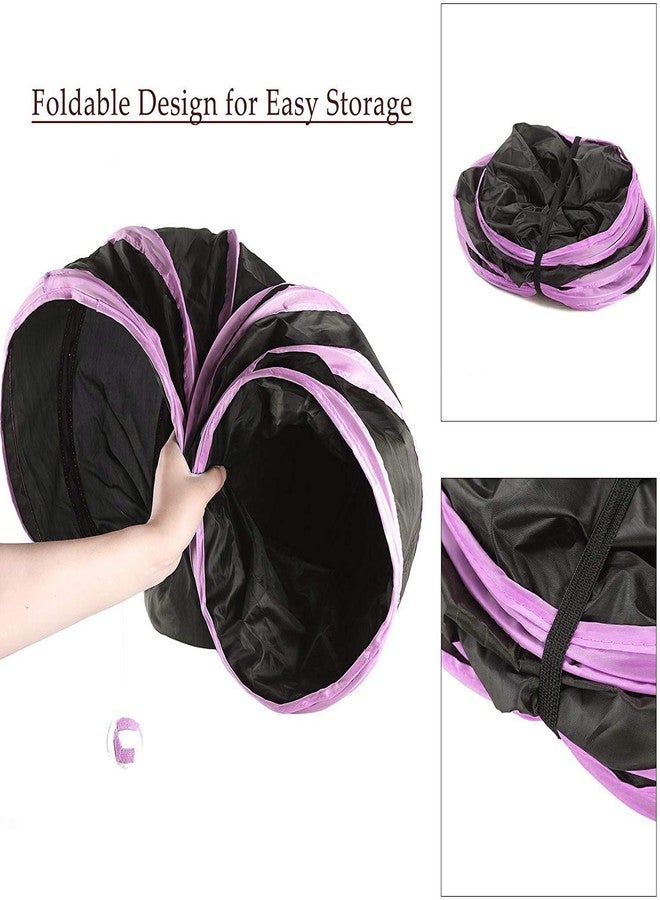 Western Era Cat Tunnel Toy 3 Way Collapsible for Indoor & Outdoor Play with Hanging Toy Ball for Cat, Puppy, Kitty, Kitten (Pink) - Image 3